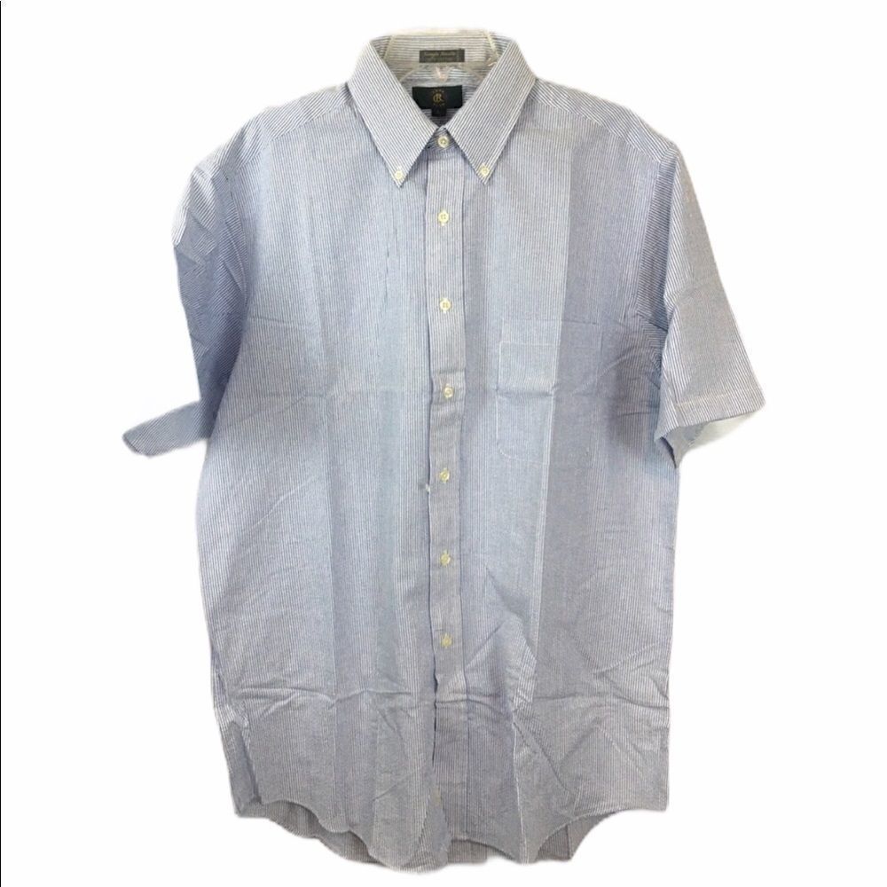 Club Room single needle short sleeve striped shirt